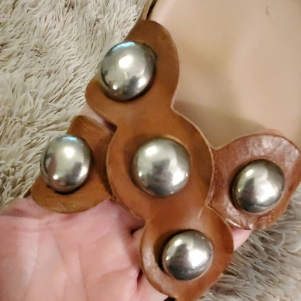 Light brown Manas sandals with silver accents Size 11! - Picture 3 of 6